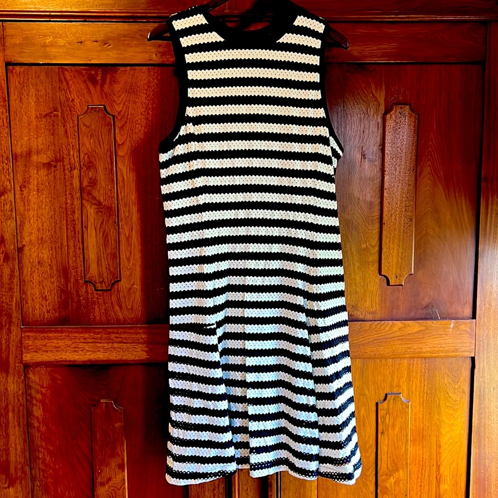 NWOT Banana Republic Black & White Sleeveless Dress Size 16 Tall